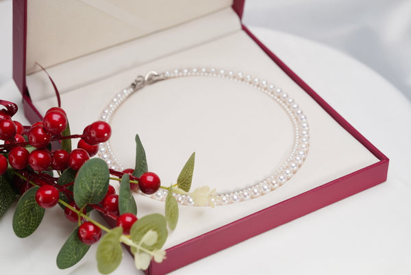 Infinity Necklace Set: 4mm baby pearls+6-7 mm AAAA Gem-quality freshwater pearls