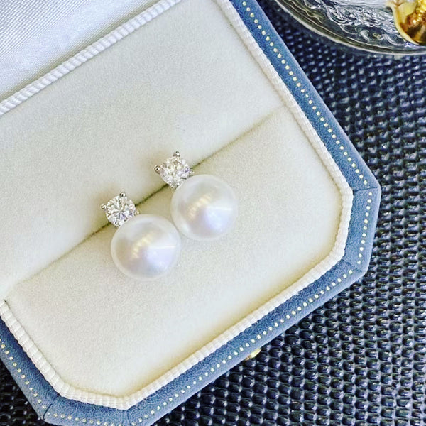 Diana Earrings: 7-8mm AAAA Gem-quality Freshwater Pearls