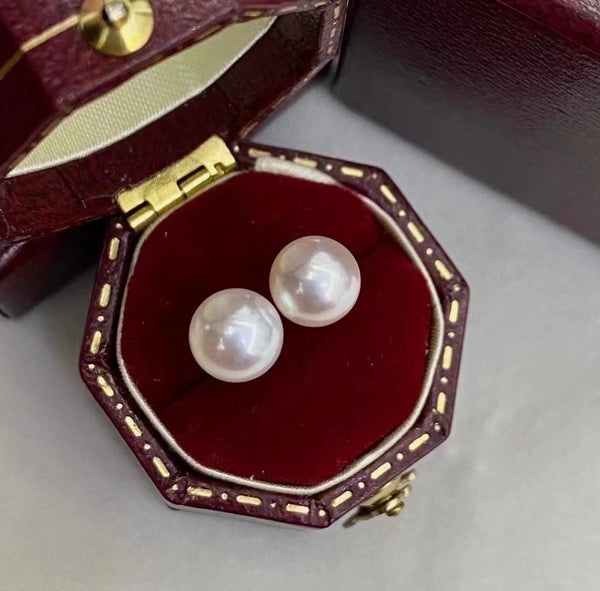 Luna Earrings: 10-11mm AAA+ high-quality freshwater pearls